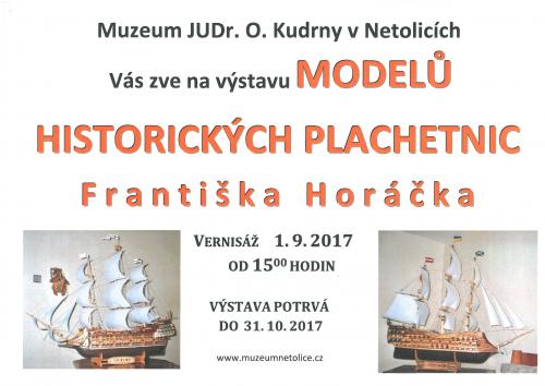 1. 9. 2017 Výstava obrazů a modelů plachetnic