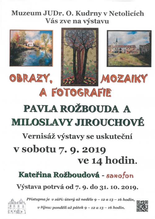 PAVEL ROŽBOUD A MILOSLAVA JIROUCHOVÁ - OBRAZY, MOZAIKY A FOTOGRAFIE