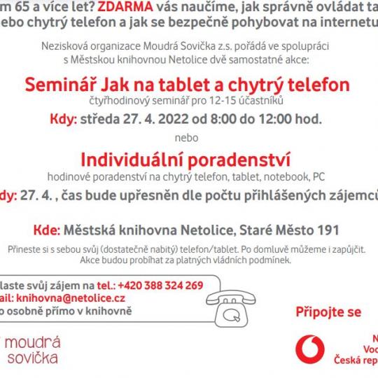 27. 4. 2022 Seminář pro seniory  -  Jak na tablet a chytrý telefon 1