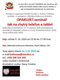 Seminář pro seniory Jak na chytrý tablet a telefon 1